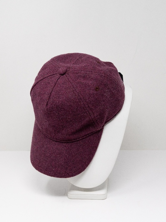 NEW Rag & Bone Marilyn Wool Felt Stretch Baseball Cap Hat Pink Burgundy OS main image 3
